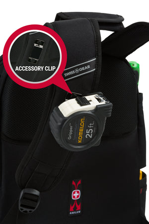 Swissgear 1035 Pro Toolbag Backpack - Black Shoulder strap metal clip for your tape measure