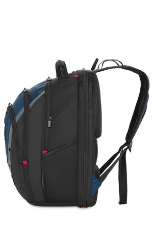Wenger Ibex 17 inch Laptop ScanSmart Backpack - Black/Gray/Blue CaseBase stabilizing platform keeps the bag standing upright