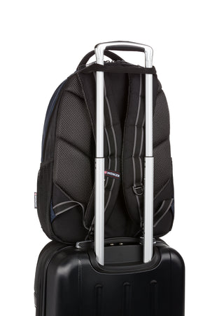 Wenger Cobalt 16 inch Laptop Backpack - Pass-Thru trolley sleeve slides over the handle of wheeled luggage for easy travel with multiple bags