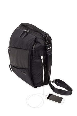 SWISSGEAR 2872 USB Laptop Backpack - Black - with external USB port (Battery pack not included)