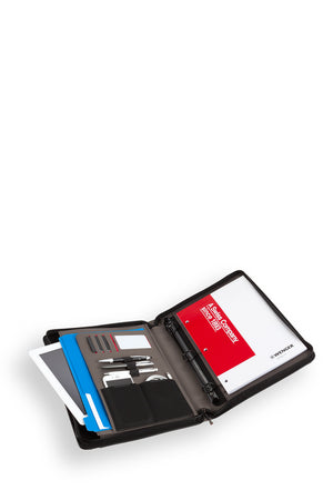 Wenger Venture Zippered Presentation Padfolio - Business organizer keeps power cords, chargers and business cards neat and accessible