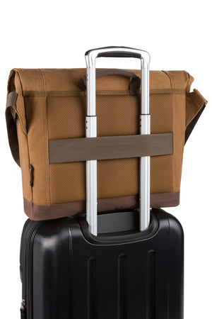 Wenger Corfe 16 inch Messenger Bag Pass-Thru trolley sleeve slides over wheeled luggage handle for easy travel with multiple bags