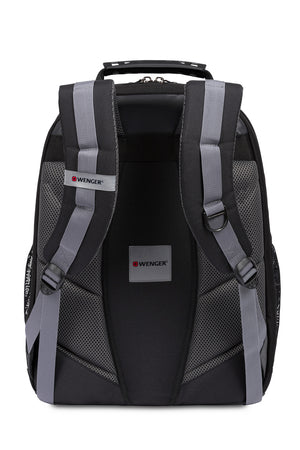 Wenger Legacy 16 inch Laptop Backpack - Black/Gray Airflow back padding keeps wearer cool