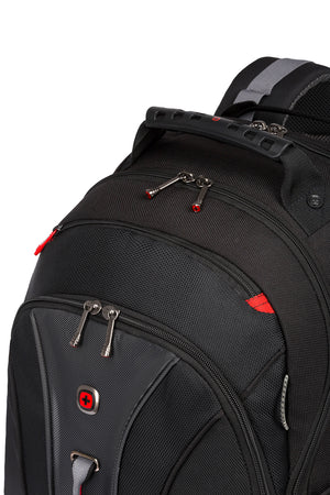 Wenger Legacy 16 inch Laptop Backpack - Black/Gray Reinforced ergonomic grab handle for easy carrying