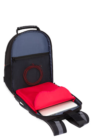 Wenger Legacy 16 inch Laptop Backpack - Black/Gray Triple Protected padded compartment protects up to a 16'' laptop