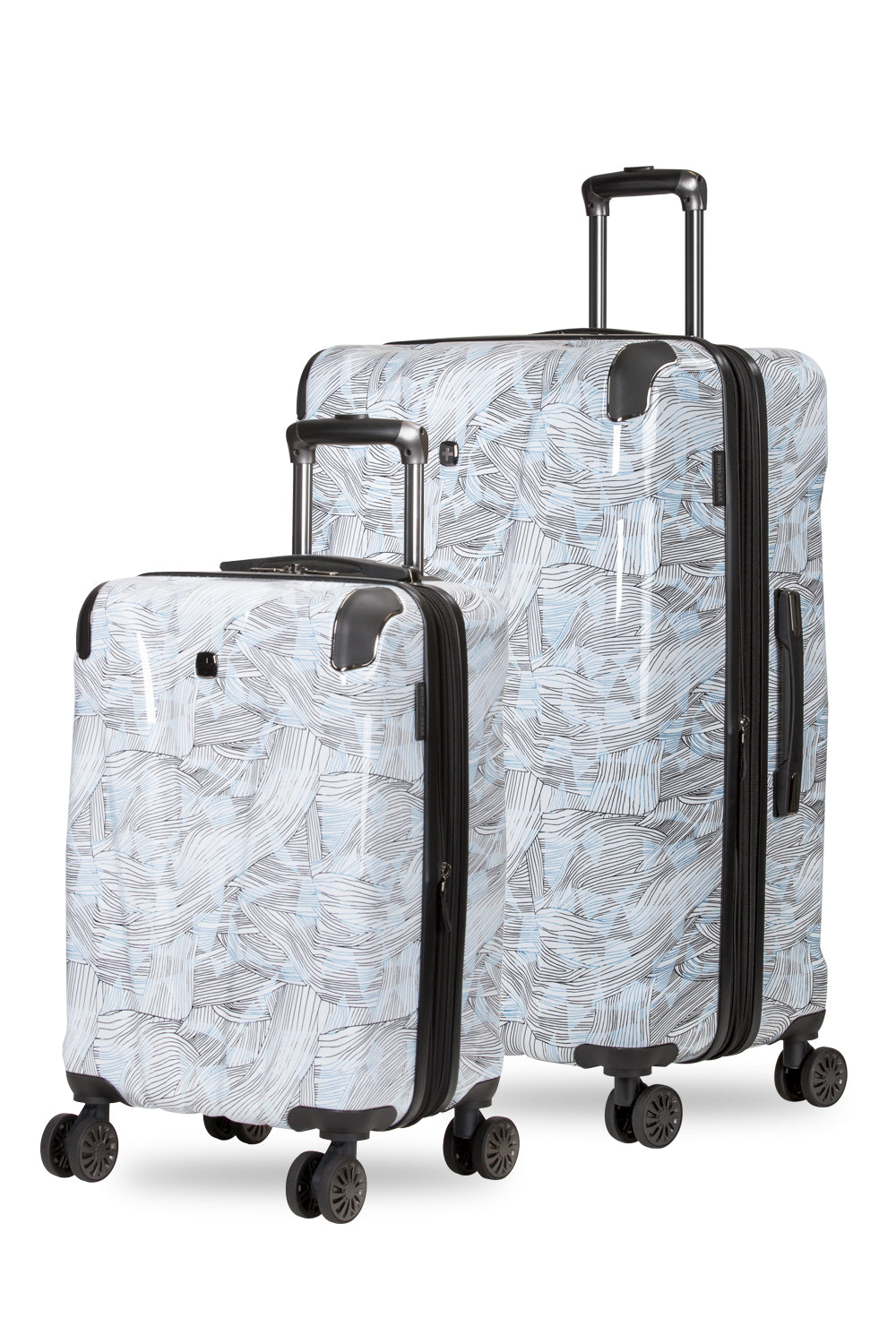 SWISSGEAR Cascade 2-Piece Spinner Set in Grey/Blue Lines