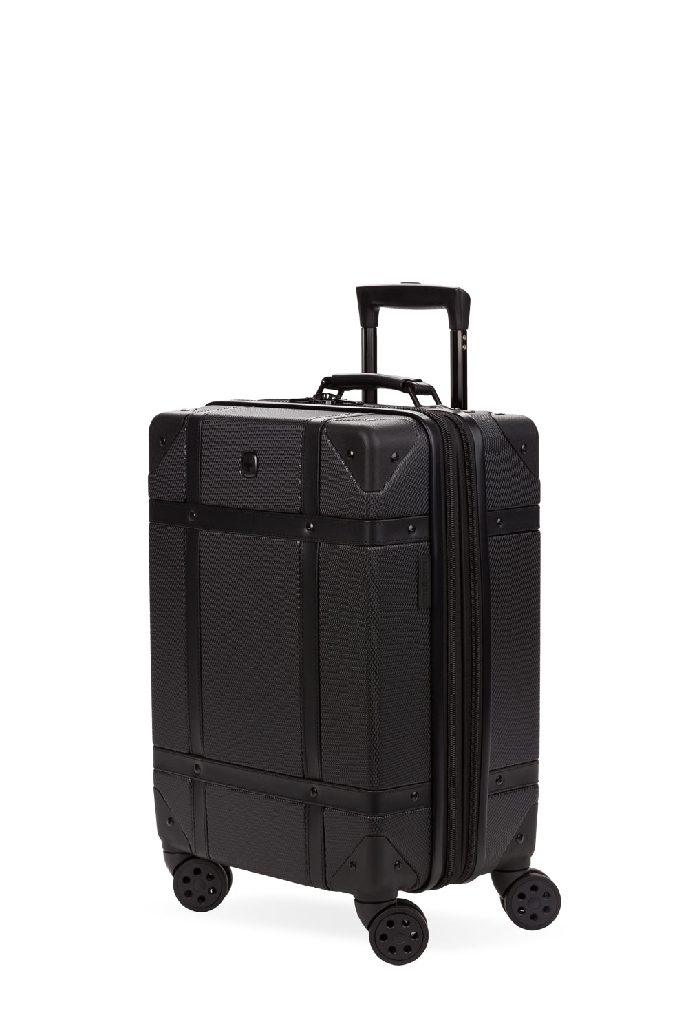 SWISSGEAR Vintage Trunk Carry-On Spinner in Black