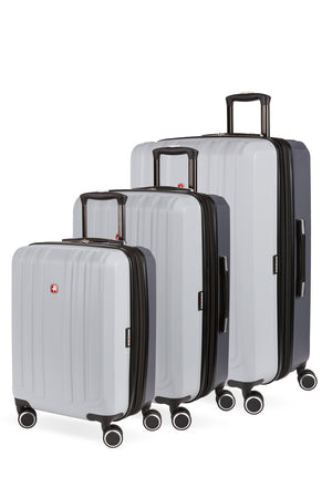 Swissgear 8028 3pc Expandable Hardside Spinner Luggage Set - Light Gray/Ash Gray
