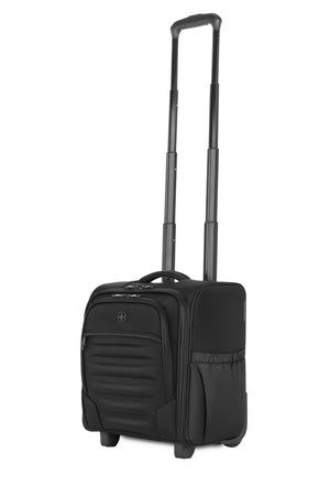 SWISSGEAR Checklite Underseater Carry On Suitcase - Black Side exterior cinch pocket ideal for a water bottle or an umbrella