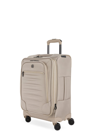 SWISSGEAR Opulence 19 Inch Expandable Spinner Carry On Luggage in Taupe/Beige