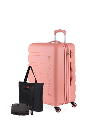 SWISSGEAR Modern Traveler Medium Checked Bundle in Coral/Black/Grey