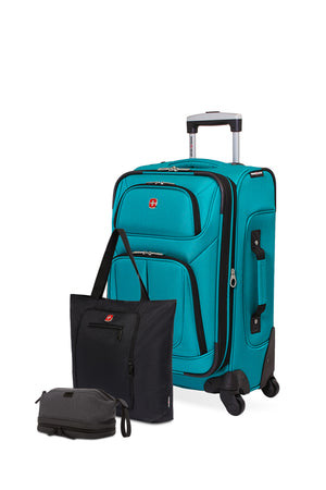 SWISSGEAR Classic Traveler Carry-on Bundle in Teal/Black/Grey