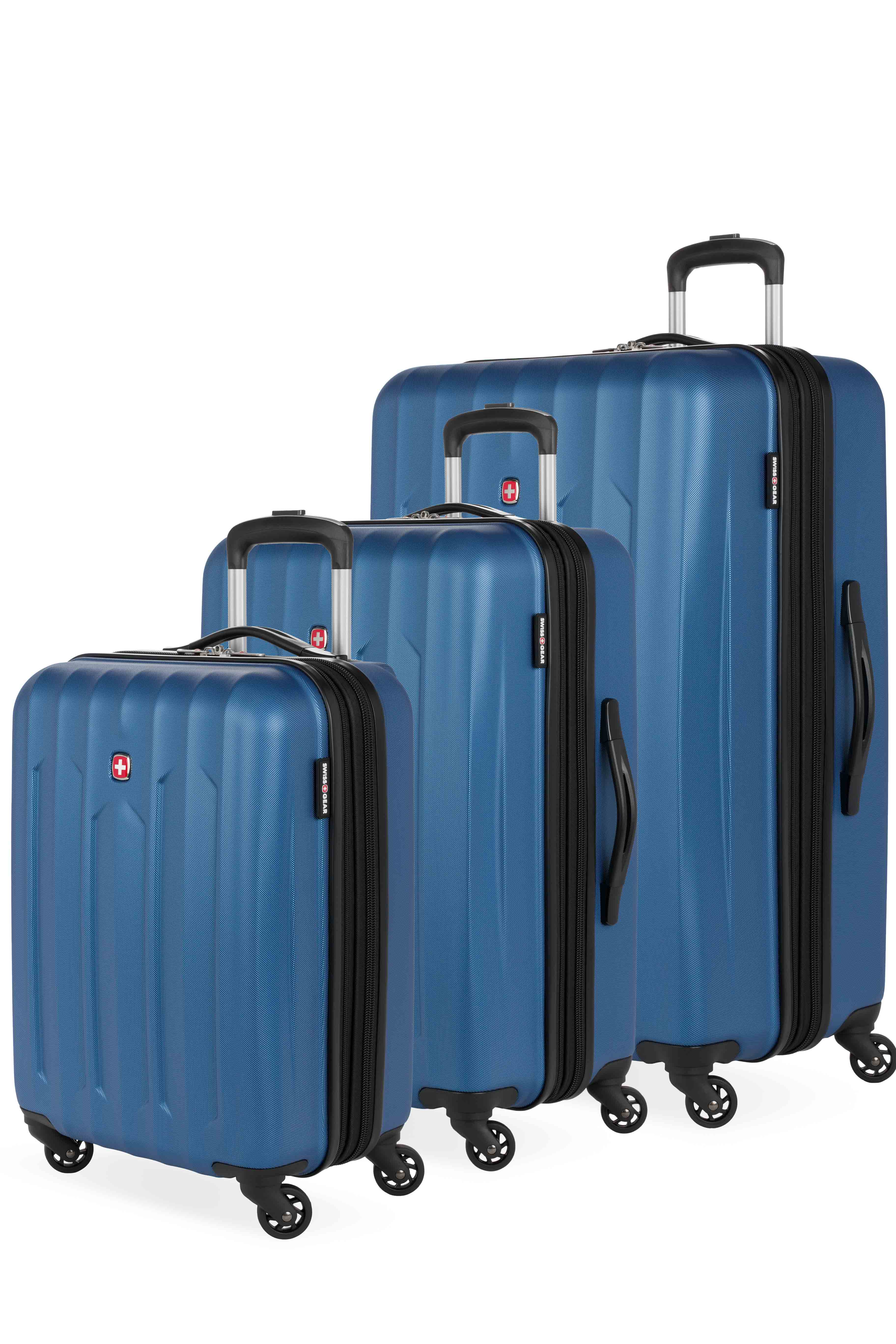 SWISSGEAR Chrome Expandable 3 Piece Hardside Spinner Luggage Set