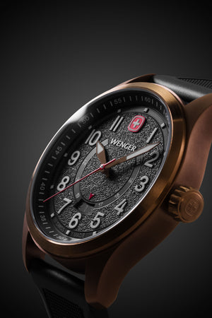 Wenger Terragraph Watch - Bronze with Black Dial and Black Silicone Strap
