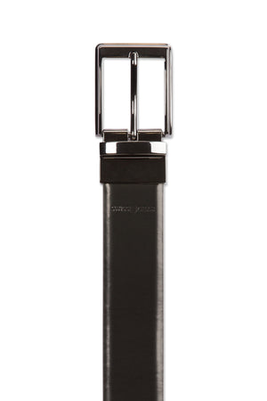 Swissgear Reversible Dressy Leather Belt - Black leather side with black stitching
