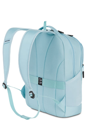 Swissgear Orientation 16 inch Laptop Backpack - Light Blue Padded, contoured, and adjustable shoulder straps for maximum comfort