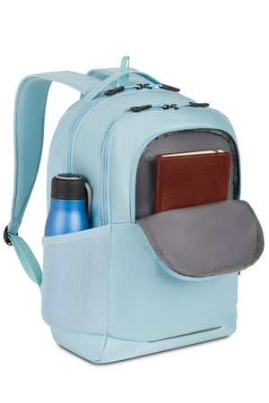 Swissgear Orientation 16 inch Laptop Backpack - Light Blue Deep zippered pocket in the front of the bag keeps additional items handy