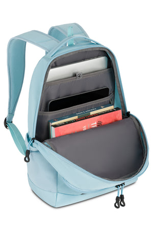 Swissgear Orientation 16 inch Laptop Backpack - Light Blue Main compartment integrates dual padded pockets for up to a 16 inch laptop and an 11