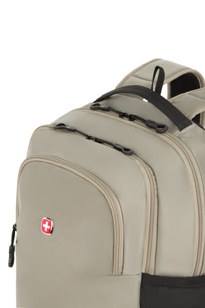 Swissgear Orientation 16 inch Laptop Backpack - Light Olive Bungee-style zipper pulls for easy open/close