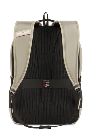 Swissgear Orientation 16 inch Laptop Backpack - Light Olive Plush, breathable Comfort Fit Plus back panel with integrated trolley strap to attach your bag to a wheeled luggage when on the go