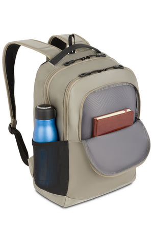 Swissgear Orientation 16 inch Laptop Backpack - Light Olive Deep zippered pocket in the front of the bag keeps additional items handy