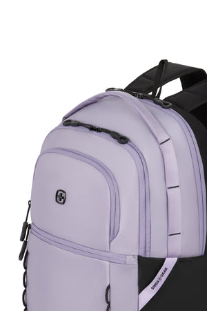 Swissgear Versa 16 inch Laptop Backpack - Lavender Gray Bungee-style zipper pulls for easy open/close