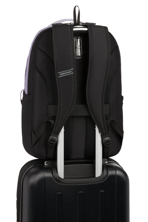 Swissgear Versa 16 inch Laptop Backpack - Lavender Gray integrated trolley strap to attach your bag to a wheeled luggage when on the go
