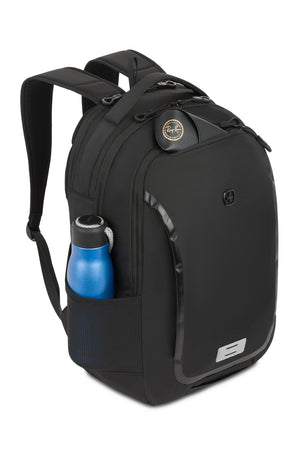 Swissgear Shield 16 inch Laptop Backpack - Black Dual side elastic mesh water bottle pockets