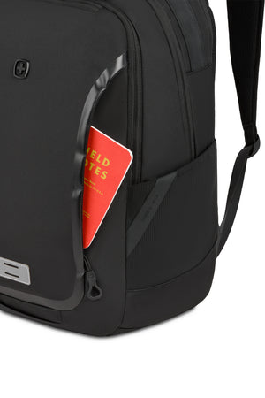 Swissgear Shield 16 inch Laptop Backpack - Black Large hidden front compartment is zippered for security