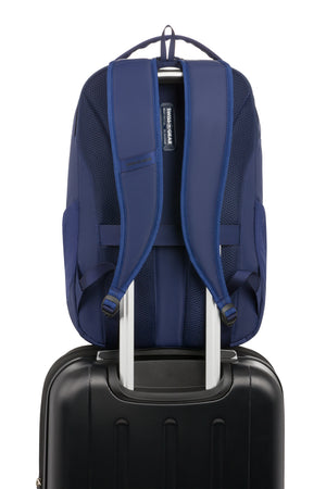 Swissgear Shield 16 inch Laptop Backpack - Navy Add-a-bag trolley strap easily glides over most telescopic carry-on handles for hands free carrying