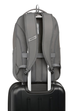 Swissgear Shield 16 inch Laptop Backpack - Dark Gray Add-a-bag trolley strap easily glides over most telescopic carry-on handles for hands free carrying