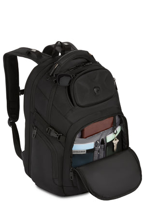Swissgear 1029 17 inch Laptop Backpack - Gusseted organizer compartment with key/fob clip and multiple divider pockets for pens, mobile phone, ID card and memory stick