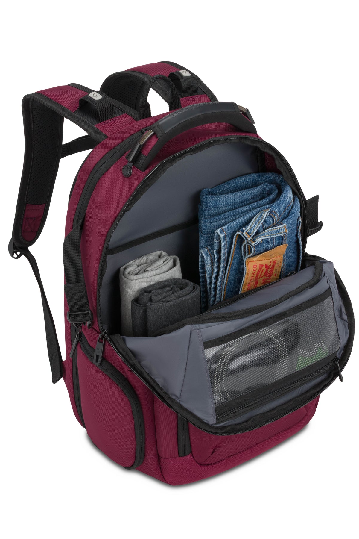 SWISSGEAR Stride ScanSmart Laptop Backpack - Burgundy Red - 07