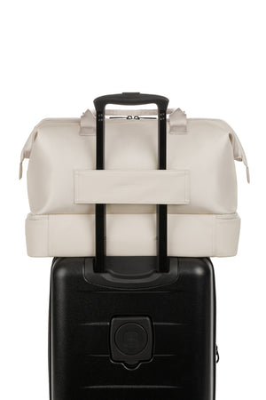 SWISSGEAR 1097 Weekender Tote Travel Bag - Sand Pass-Thru trolley sleeve slides over the handle of wheeled luggage for easy luggage consolidation