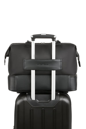 SWISSGEAR 1098 Weekender Tote Travel Bag - Black Pass-Thru trolley sleeve slides over the handle of wheeled luggage for easy luggage consolidation