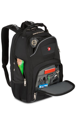 Swissgear 1696 ScanSmart Laptop Backpack Organizer compartment with removable key fob and multiple divider pockets for pens, mobile phone, ID card and memory stick