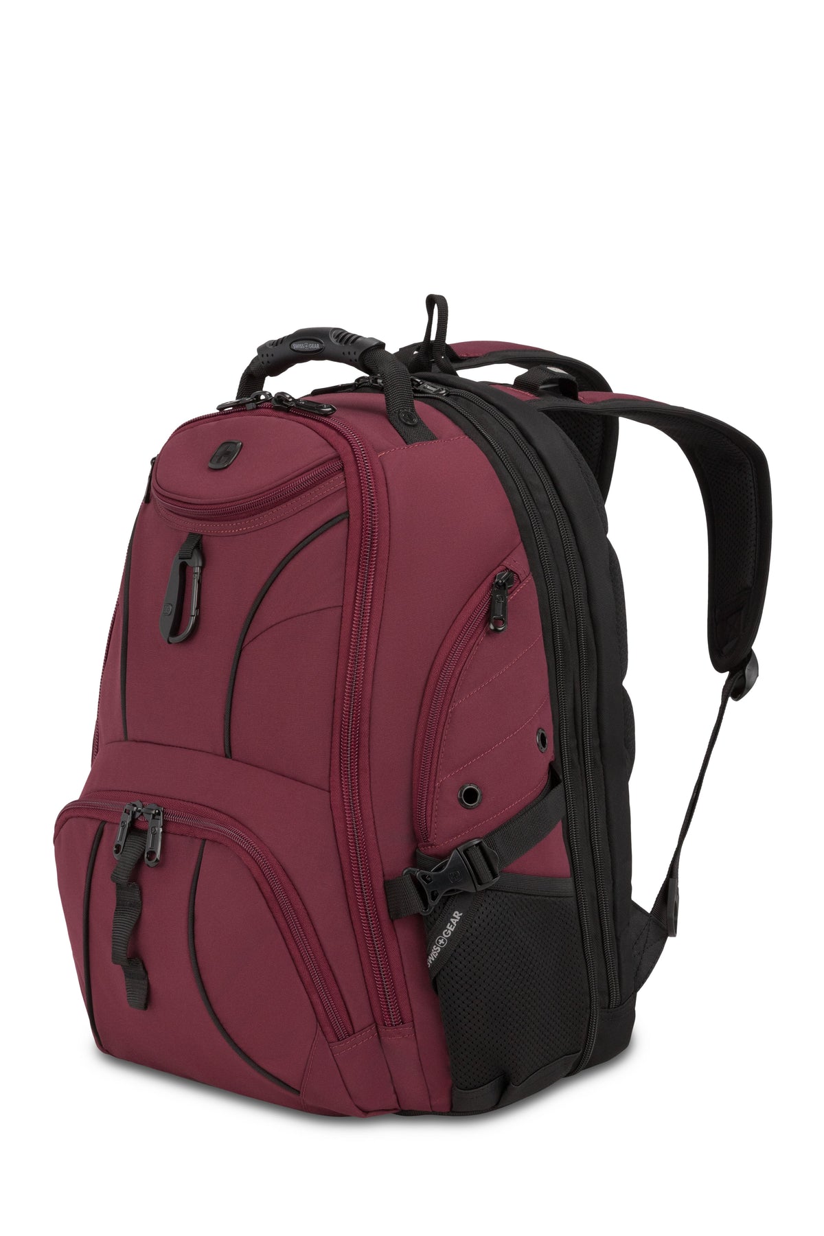 SWISSGEAR 1900 ScanSmart Laptop Backpack - Merlot Red/Black - 01