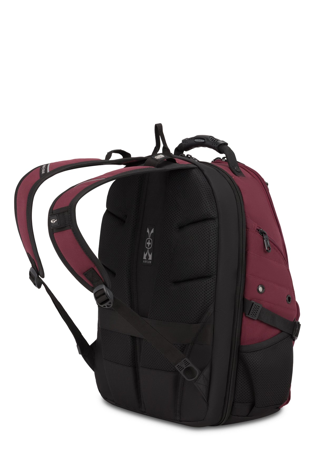 SWISSGEAR 1900 ScanSmart Laptop Backpack - Merlot Red/Black - 02