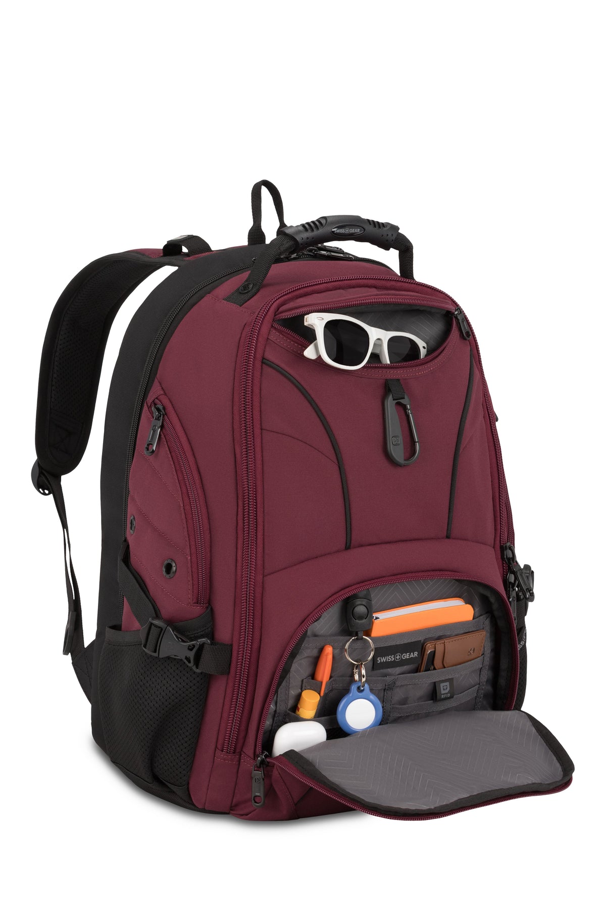 SWISSGEAR 1900 ScanSmart Laptop Backpack - Merlot Red/Black - 05