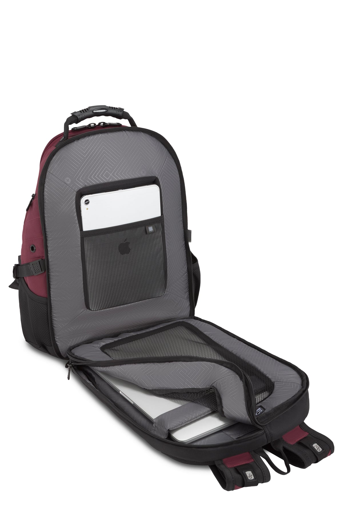 SWISSGEAR 1900 ScanSmart Laptop Backpack - Merlot Red/Black - 07