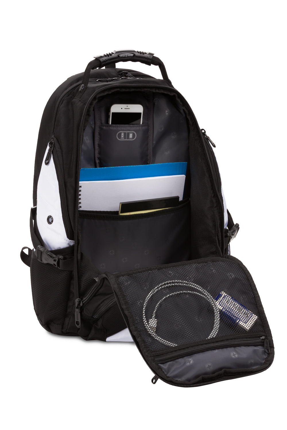 SWISSGEAR 1900 ScanSmart Laptop Backpack - Black/White - 05