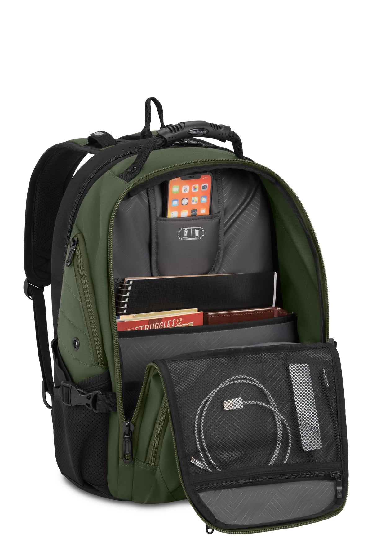 SWISSGEAR 1900 ScanSmart Laptop Backpack - Evergreen/Black - 06