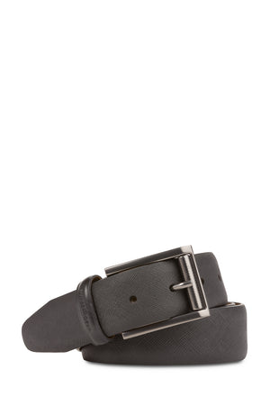 SWISSGEAR Saffiano Large Leather Belt in Black