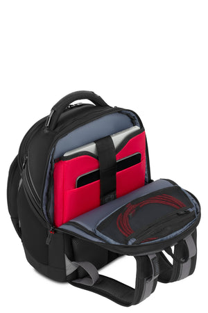 Wenger Synergy 16 inch Laptop Backpack in Black/Gray has a Triple Protected padded compartment protects up to a 16'' laptop and a tablet
