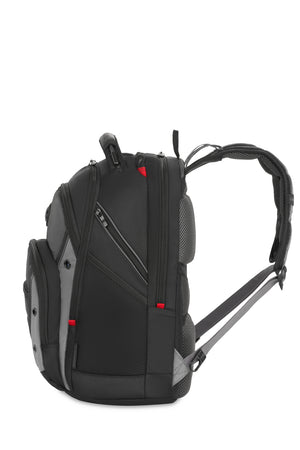Wenger Synergy 16 inch Laptop Backpack - Black/Gray Mesh side pockets are sized to hold a water bottle or umbrella