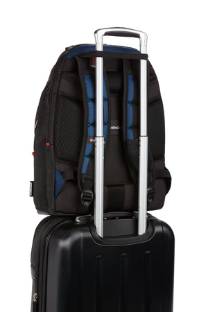 Wenger Ibex 17 inch Laptop Backpack - Pass-Thru trolley sleeve slides over the handle of wheeled luggage for easy travel with multiple bags