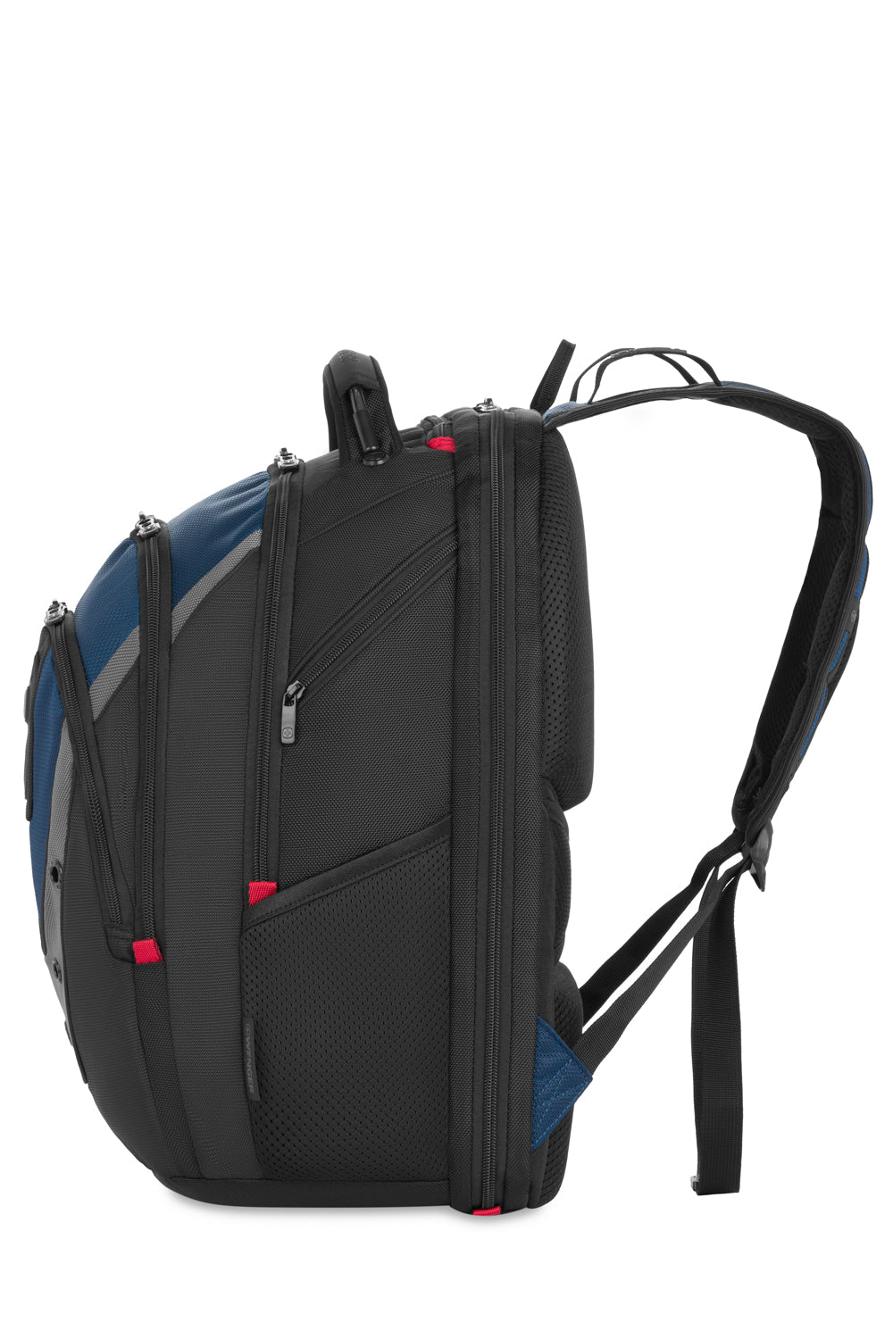 Wenger Ibex 17 inch Laptop ScanSmart Backpack - Black/Gray/Blue CaseBase stabilizing platform keeps the bag standing upright