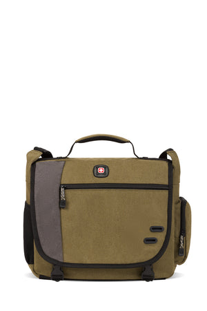 Wenger Zinc Laptop Messenger Bag in Olive Green/Grey – SWISSGEAR