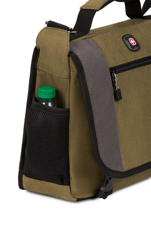 Wenger Zinc 14 inch Messenger Bag Side mesh pocket for a water bottle or a snack