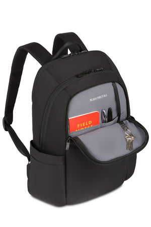 SWISSGEAR 2822 Laptop Backpack Essentials organizer compartment includes two slip-in pockets, elastic pen loops. and an integrated lanyard for attaching keys, a fob or a badge to.